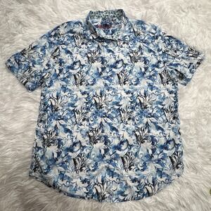 Robert Graham Shirt Mens 2XL Classic Fit Short Sleeve Hawaiian Blue Paisley New
